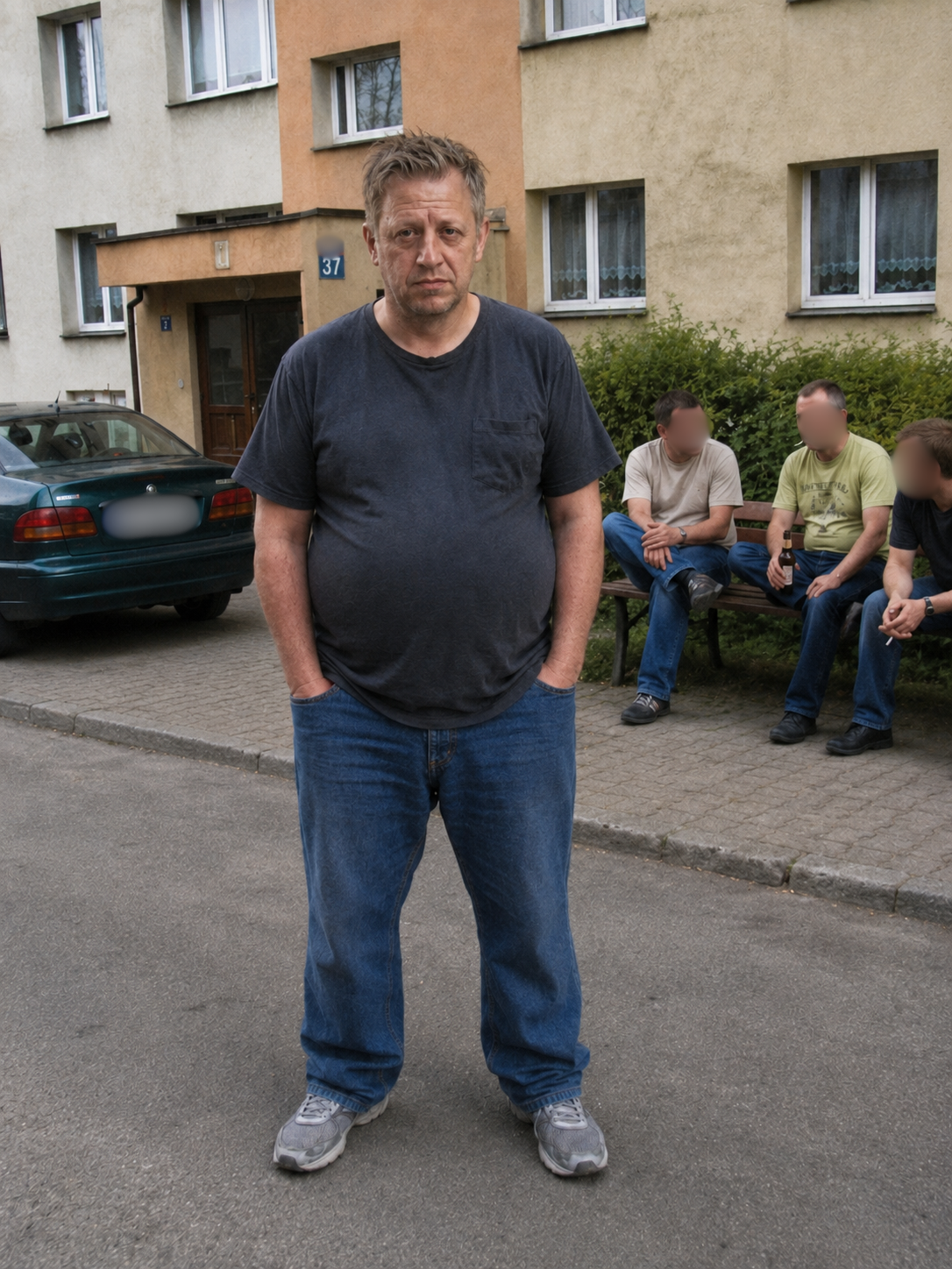 Paweł przed blokiem